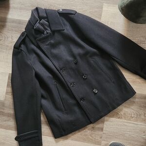 Men's Black Double-Breasted Coat